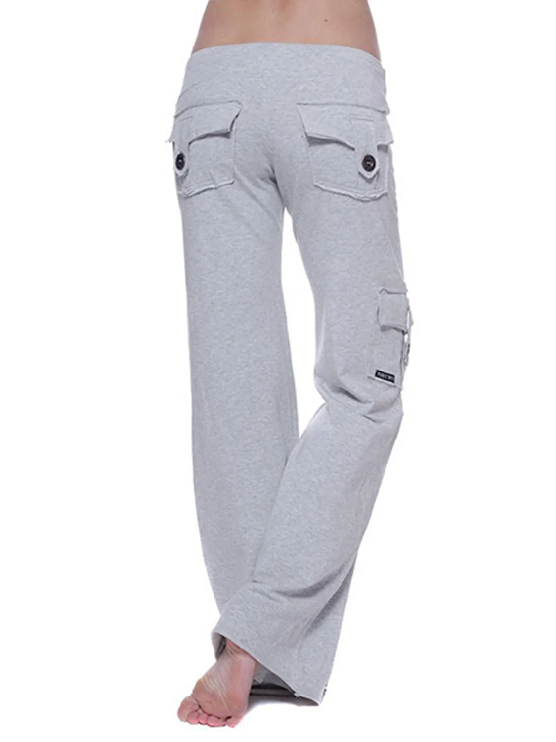 Mid Waist Pants with Pockets XS-XL