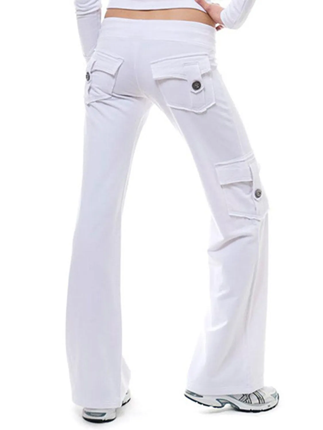 Mid Waist Pants with Pockets XS-XL
