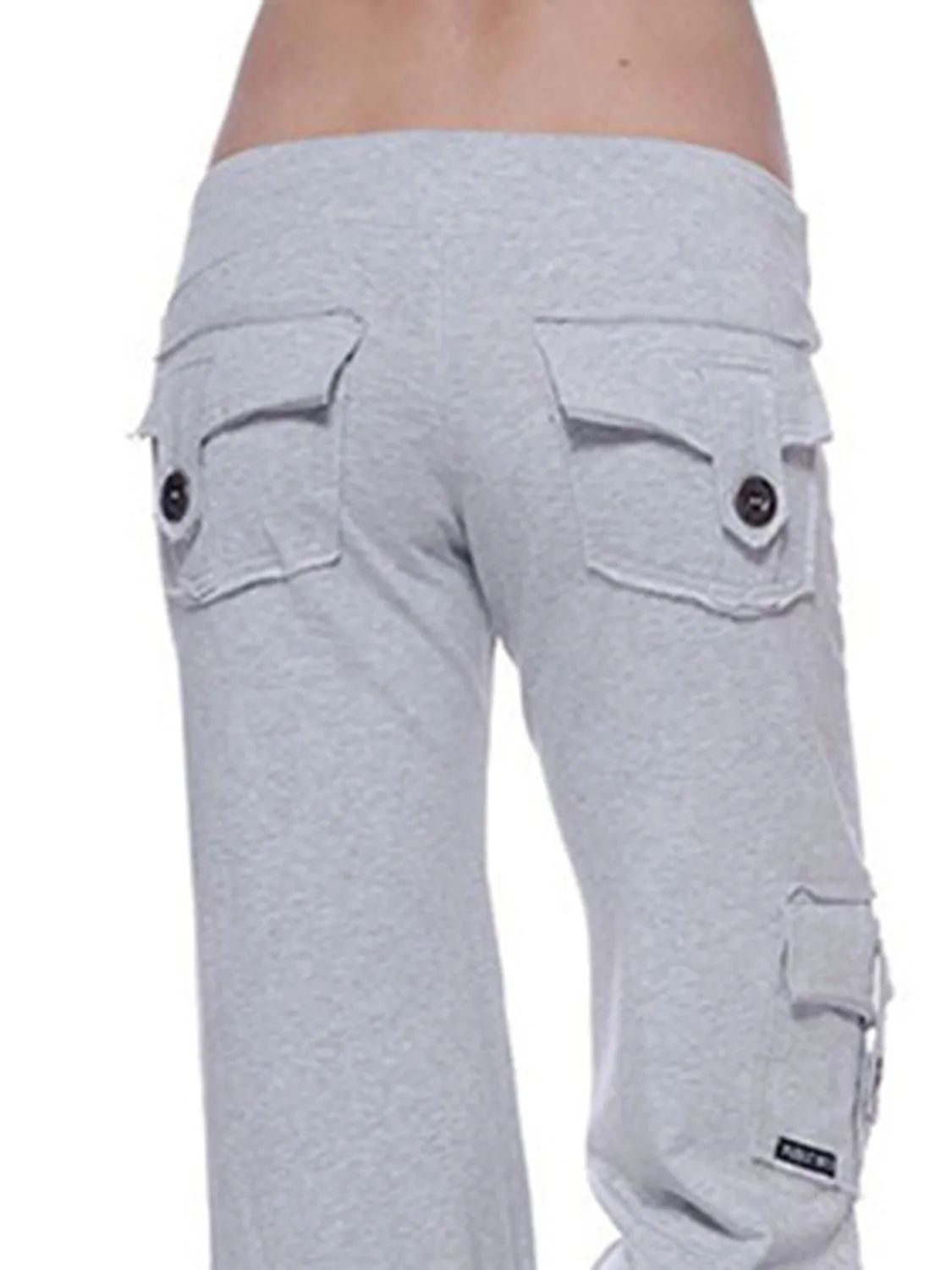 Mid Waist Pants with Pockets XS-XL