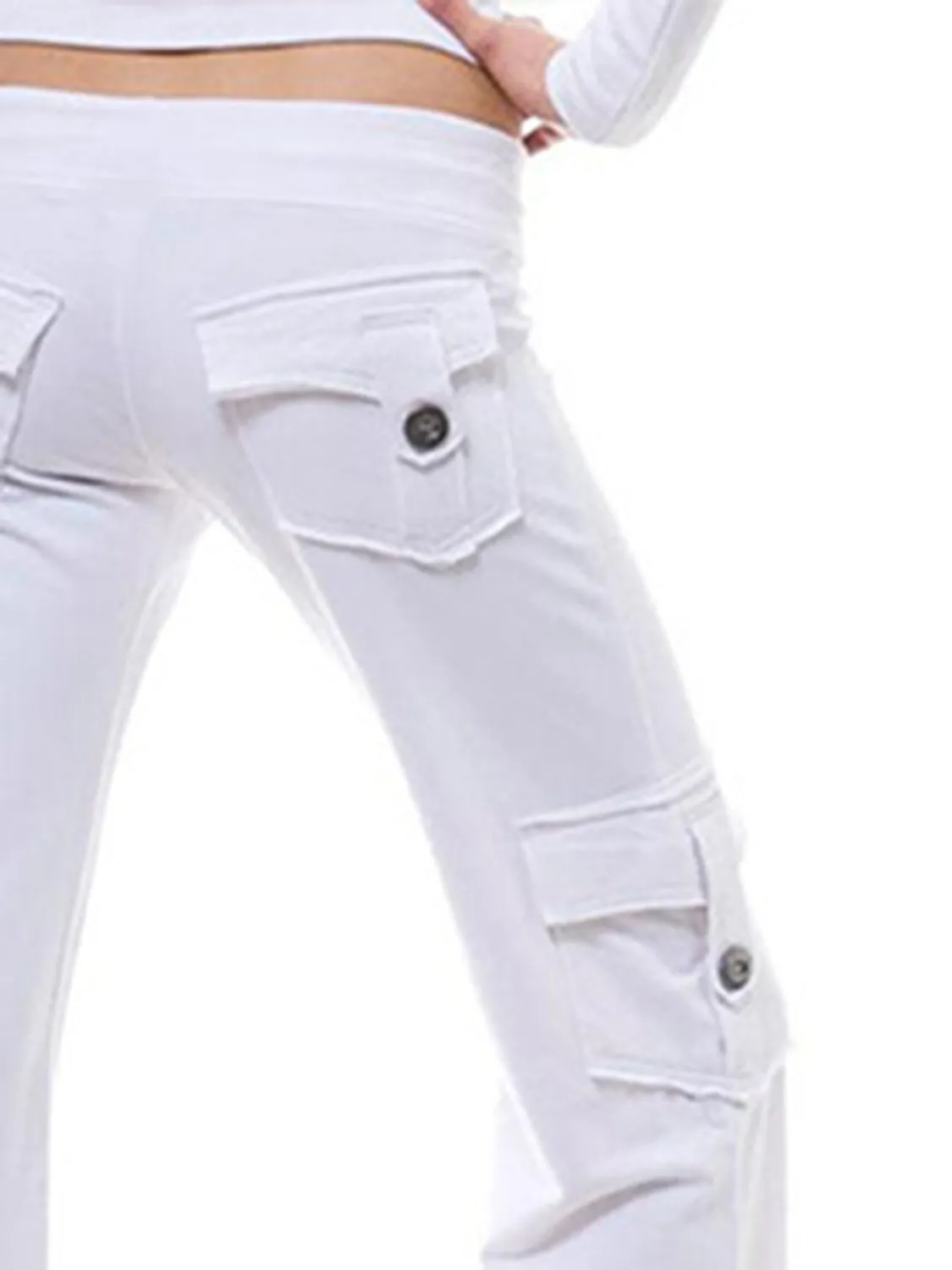 Mid Waist Pants with Pockets XS-XL