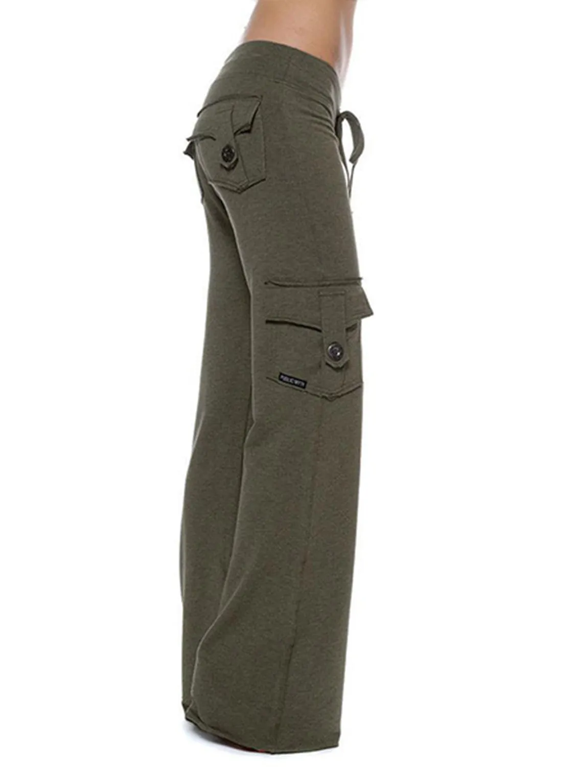 Mid Waist Pants with Pockets XS-XL