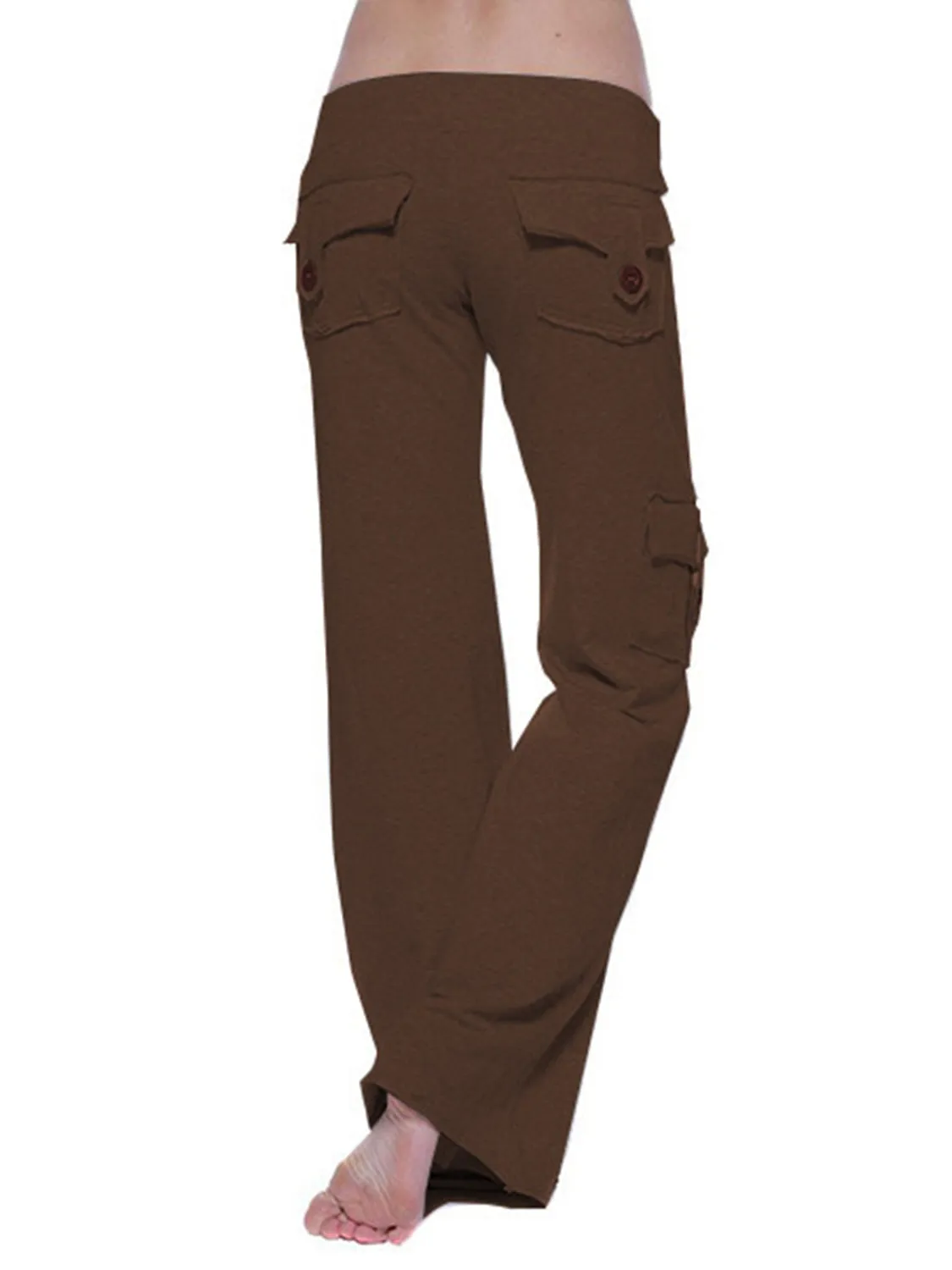Mid Waist Pants with Pockets XS-XL