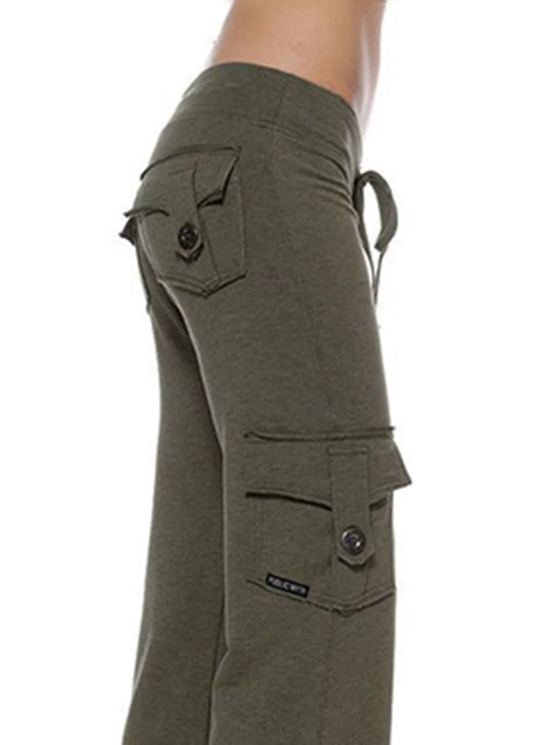 Mid Waist Pants with Pockets XS-XL