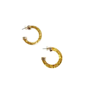 Mini Hoops - Gold Glitter