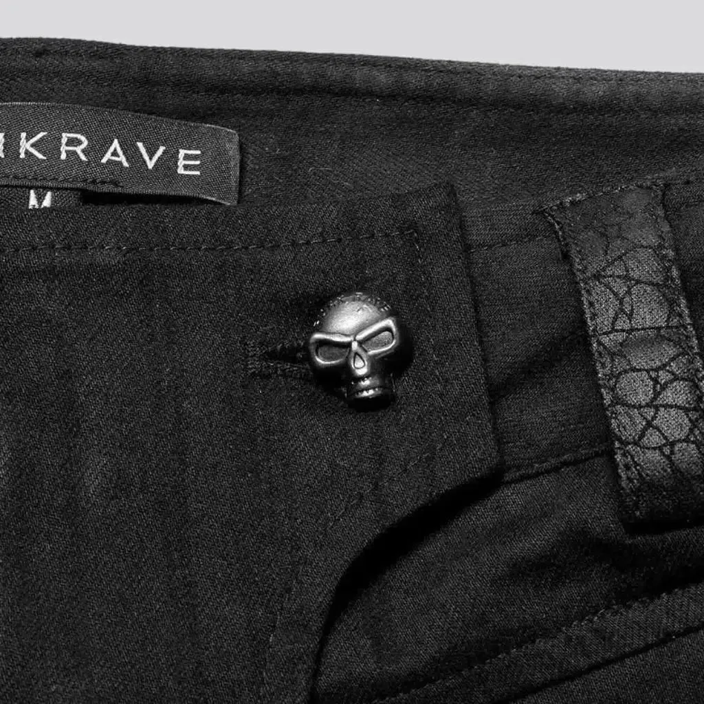 Mixed-fabrics rivet jeans for men
