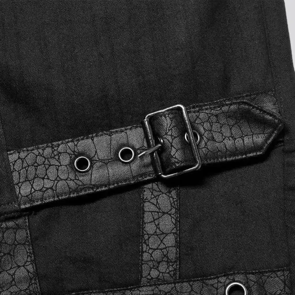 Mixed-fabrics rivet jeans for men