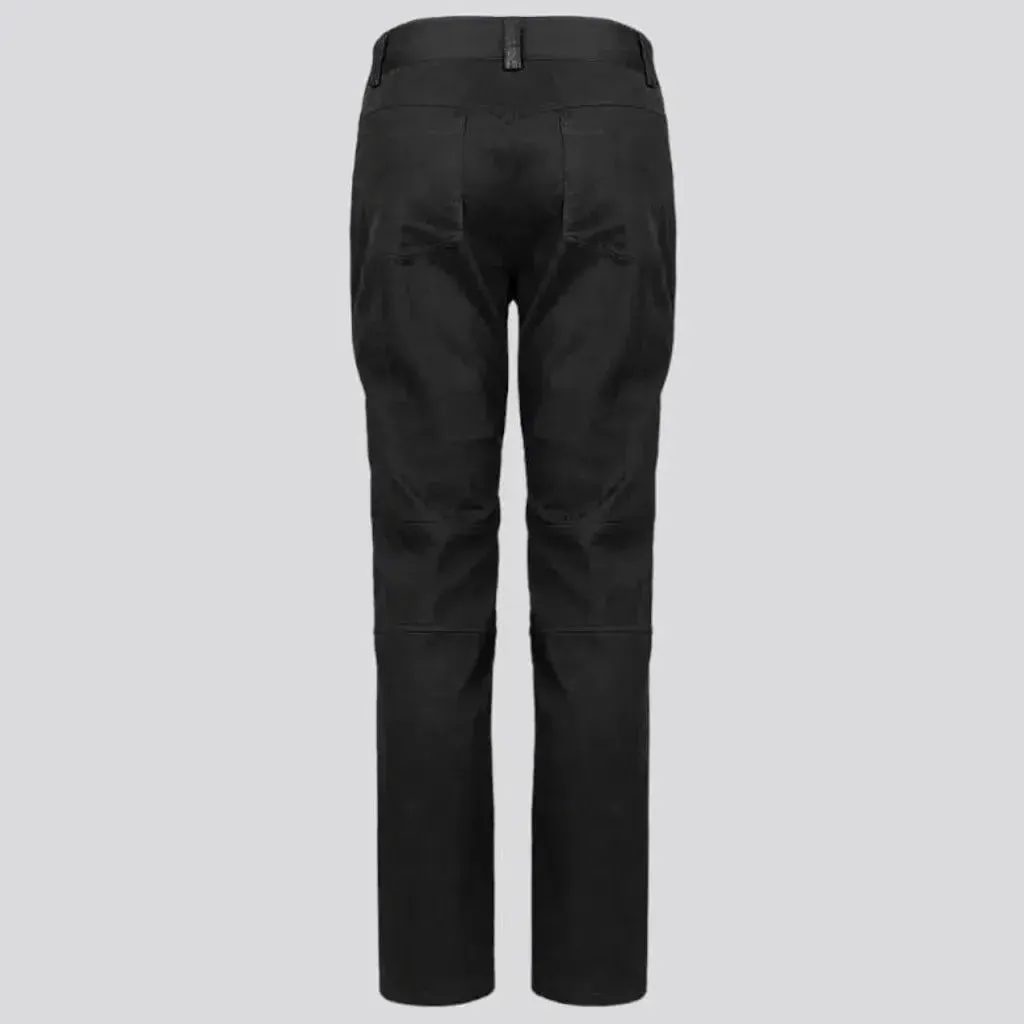 Mixed-fabrics rivet jeans for men