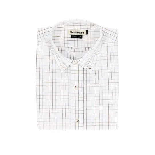Monroe Poplin Shirt (Brown/Blue Check)