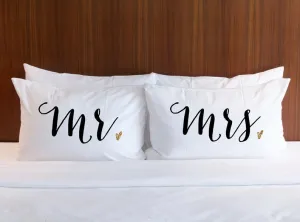 Mr and Mrs Pillow Case Set