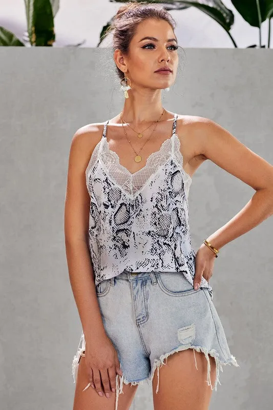 Multi Color Lace Cami Tank
