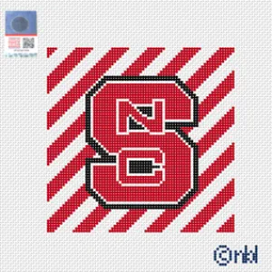 North Carolina State 4 inch striped square