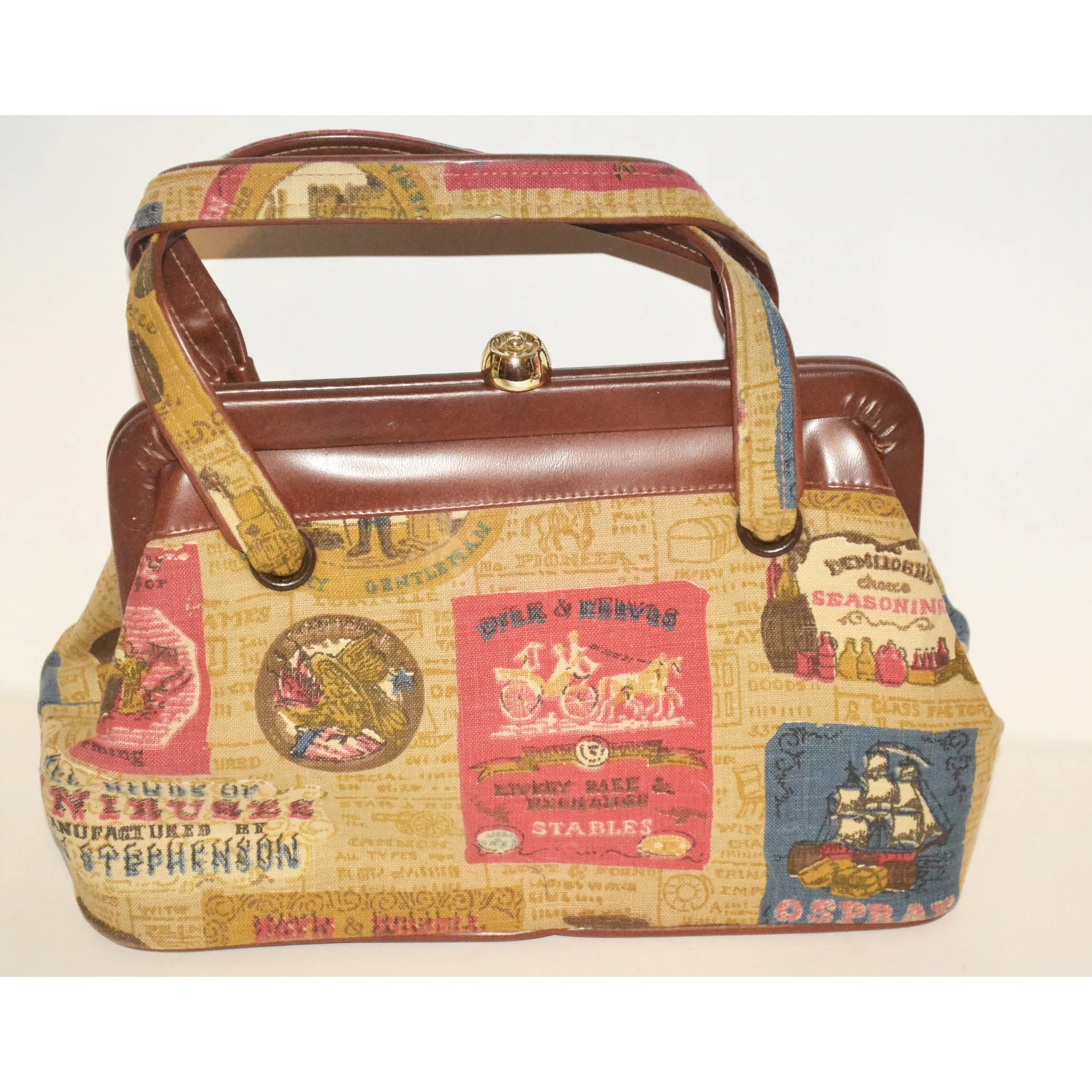 Old Fashion Print Purse By Kadin