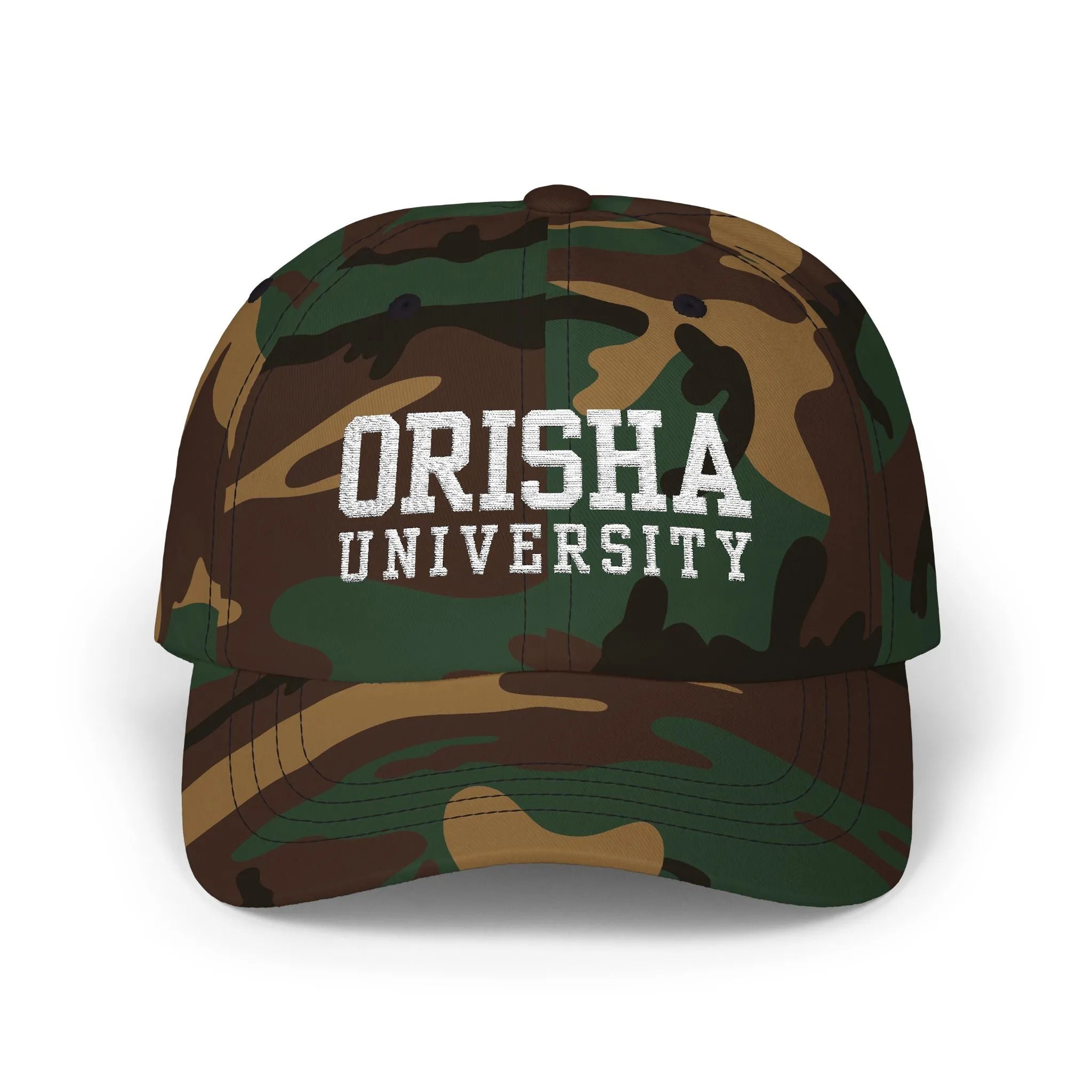 Orisha University Camo Classic Dad Cap | Stylish & Functional Headwear