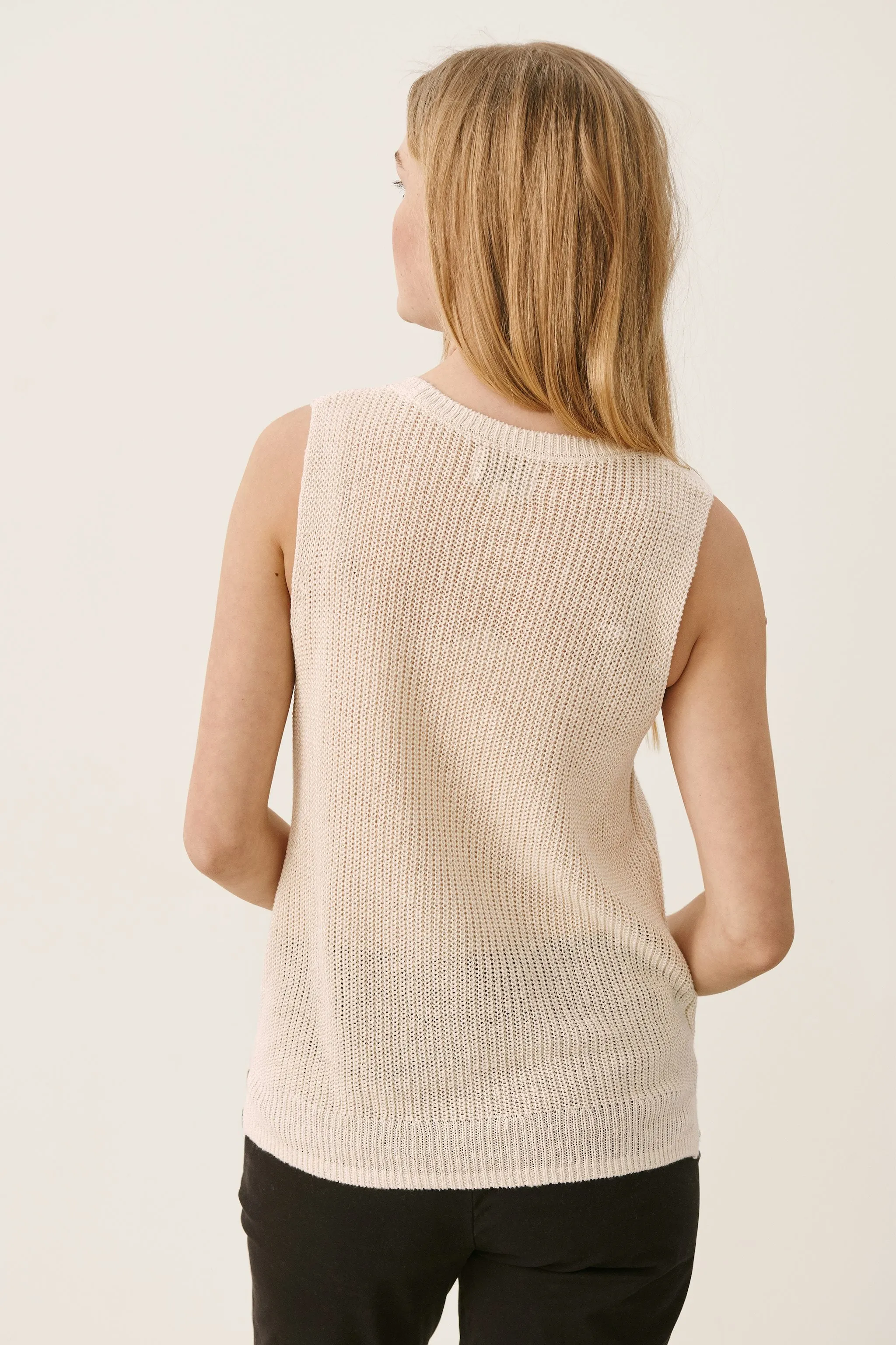 Part Two Inia Knitted Top/Waistcoat (Whitecap Grey) - FINAL SALE