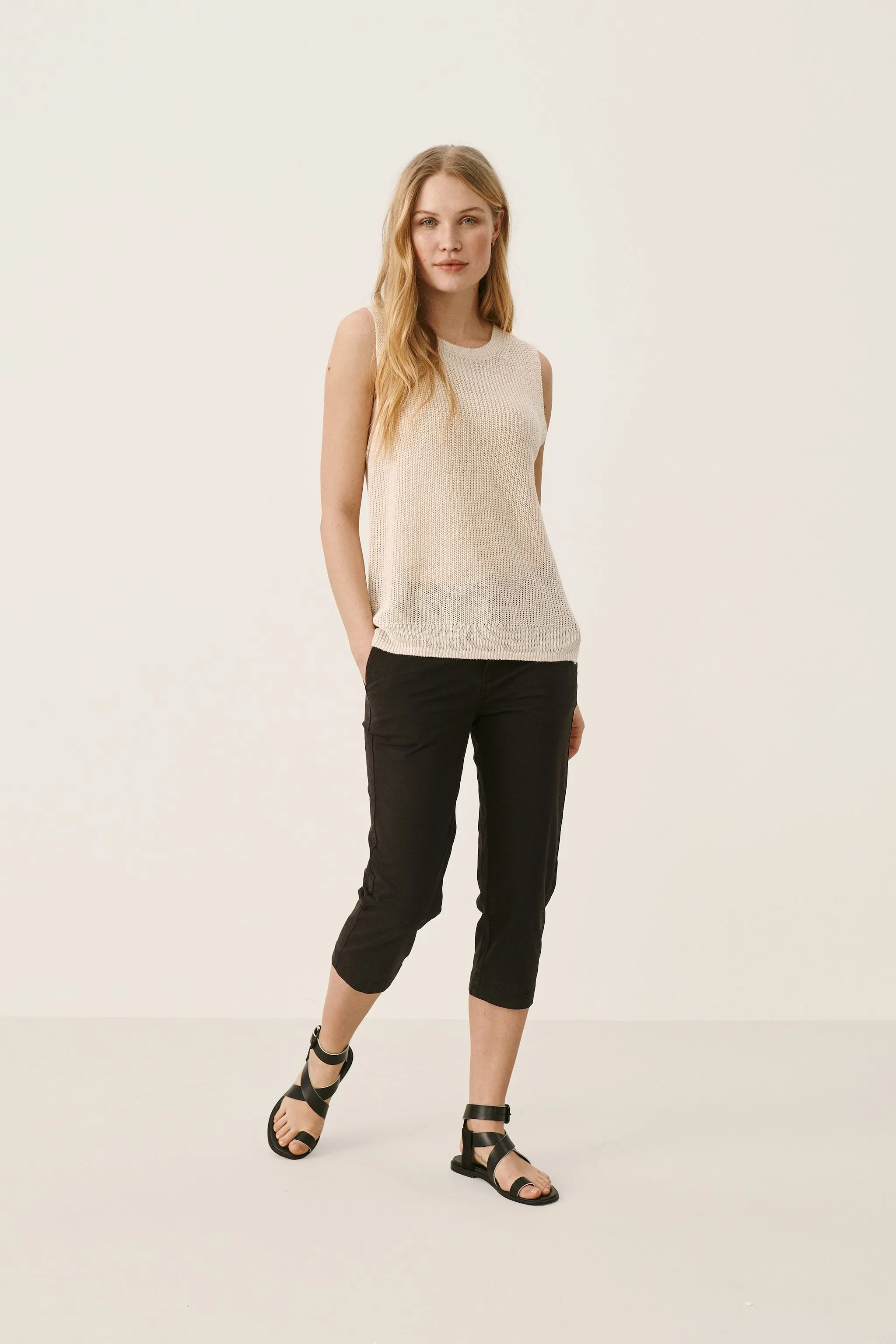 Part Two Inia Knitted Top/Waistcoat (Whitecap Grey) - FINAL SALE