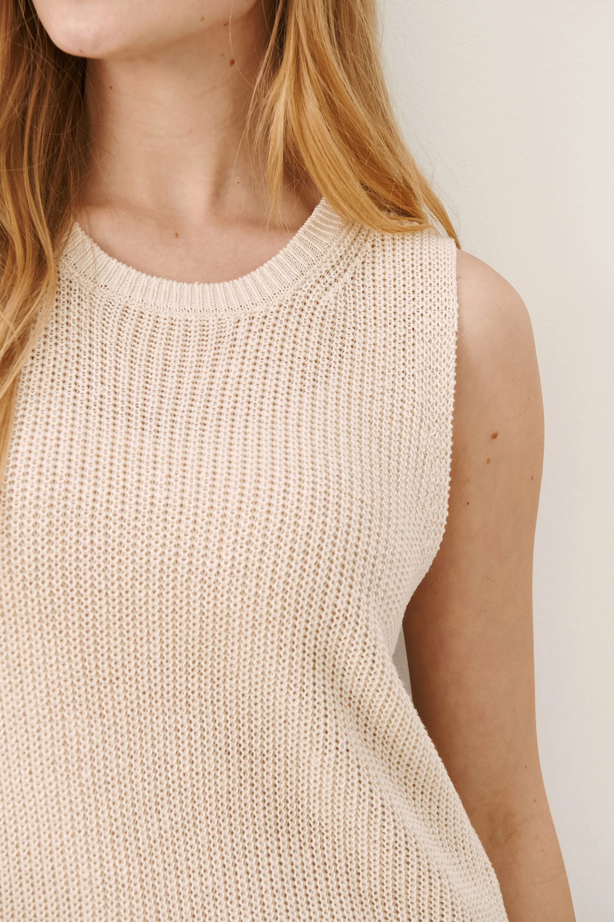 Part Two Inia Knitted Top/Waistcoat (Whitecap Grey) - FINAL SALE