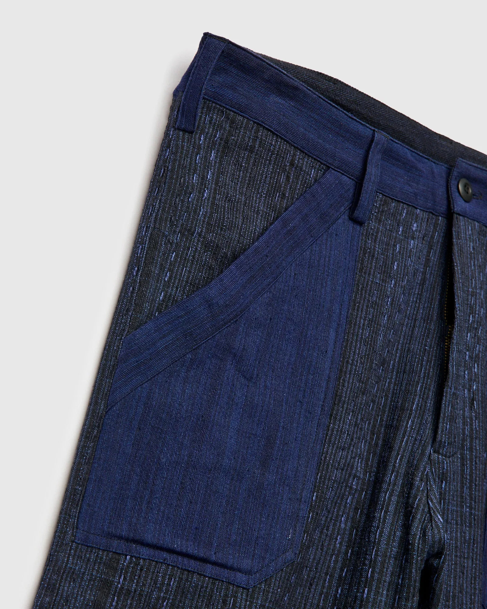 Patchwork Stitch Isaac Pants in Indigo Iron Spacedye