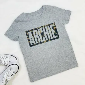 Personalised Camouflage Kids T Shirt