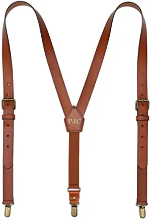 Personalized Leather Suspenders Wedding Suspenders Men's Suspenders