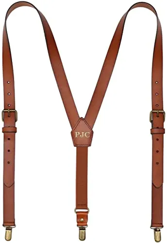 Personalized Leather Suspenders Wedding Suspenders Men's Suspenders