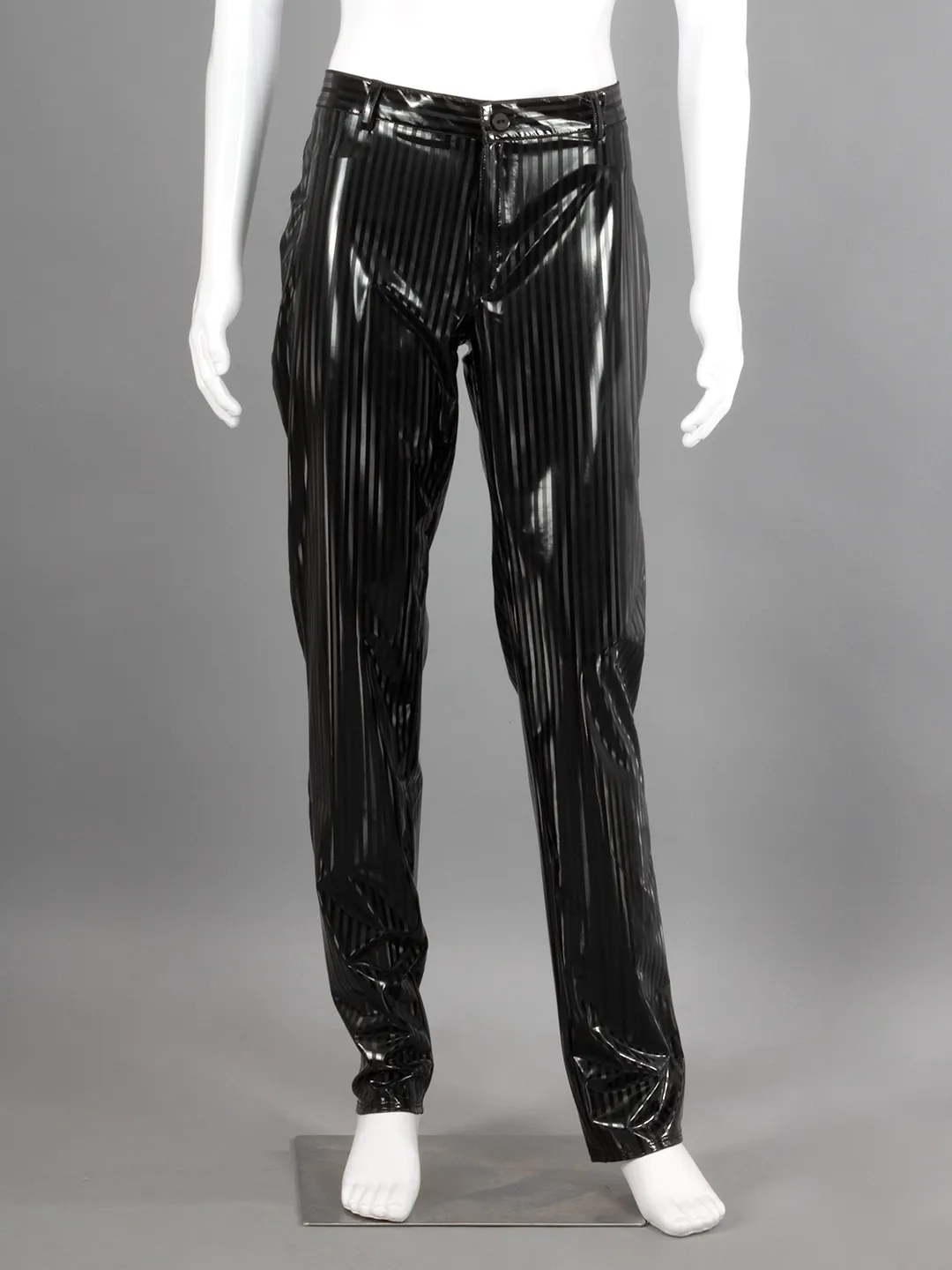 Pinstripe PVC Pants