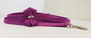 Plum Microsuede 1/2" x 4' Leash - N Bow