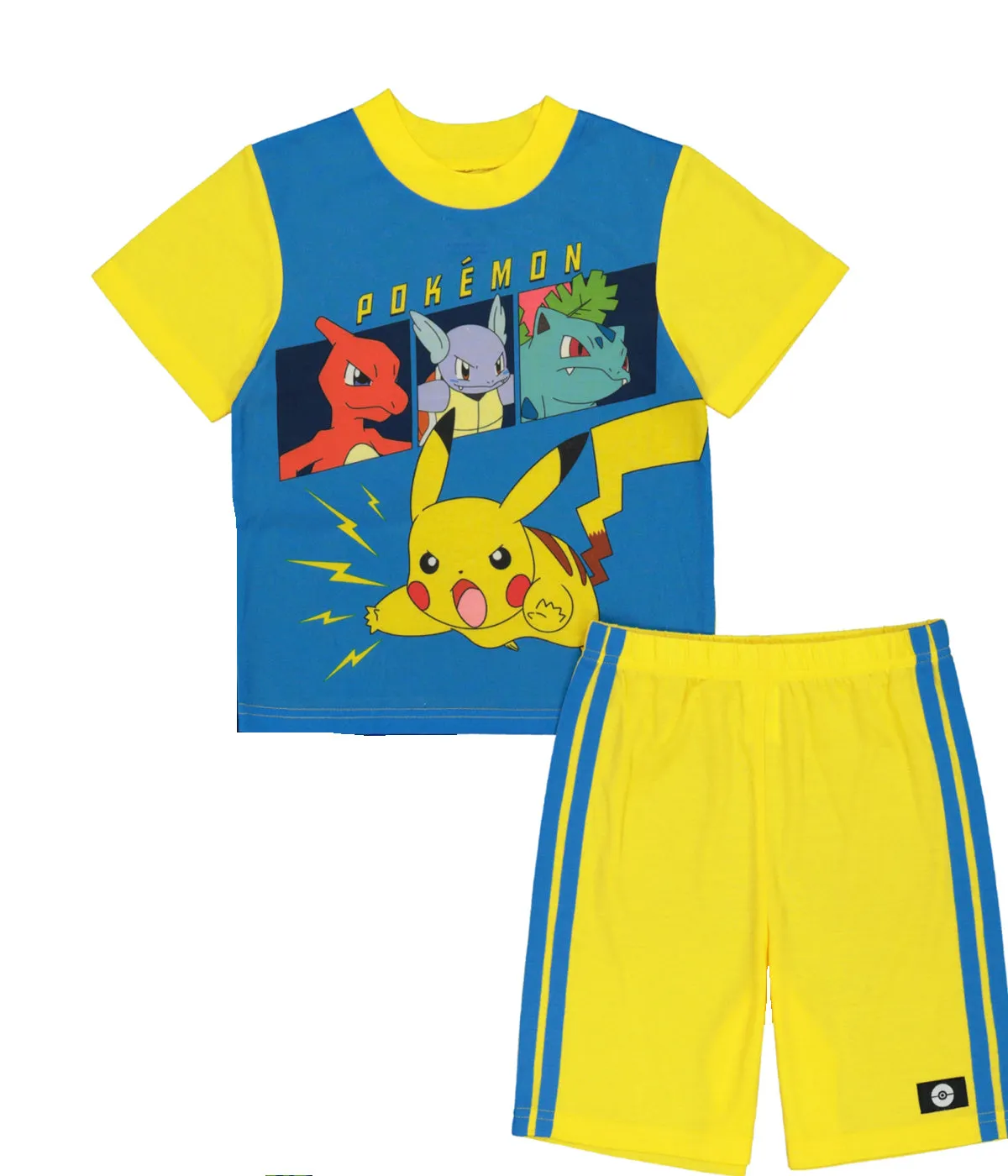 Pokemon Boys Pajamas Short Sleeve Kids PJs 3pc Set
