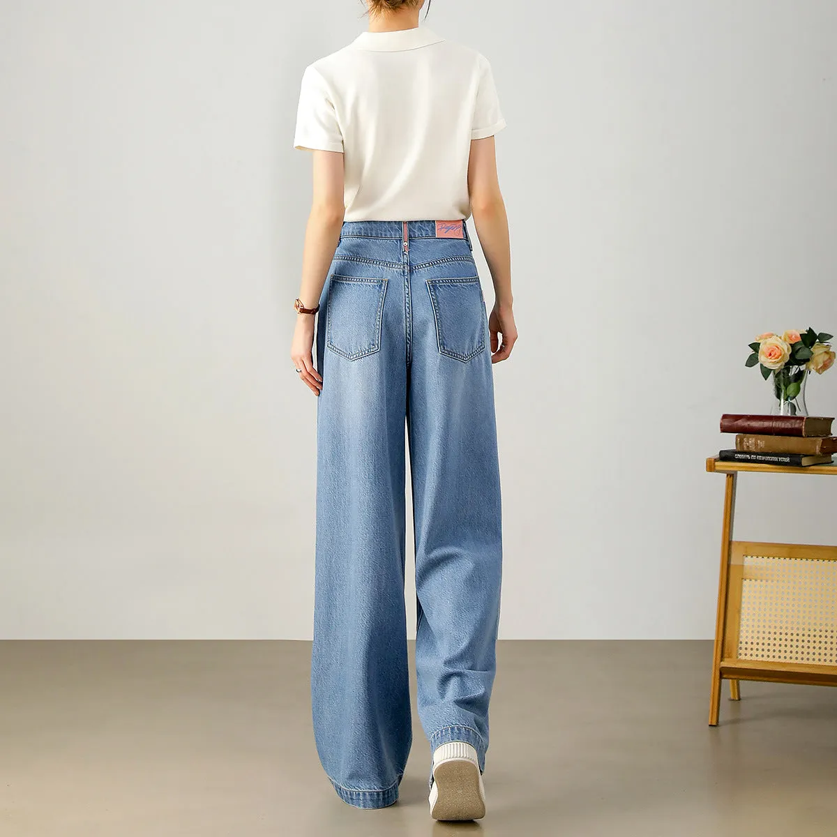 Processing custom spring new ice-cool Lyocell straight jeans soft and smooth wear-resistant anti-wrinkle jeans women