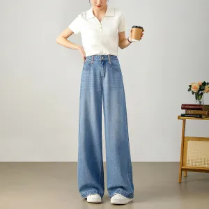 Processing custom spring new ice-cool Lyocell straight jeans soft and smooth wear-resistant anti-wrinkle jeans women