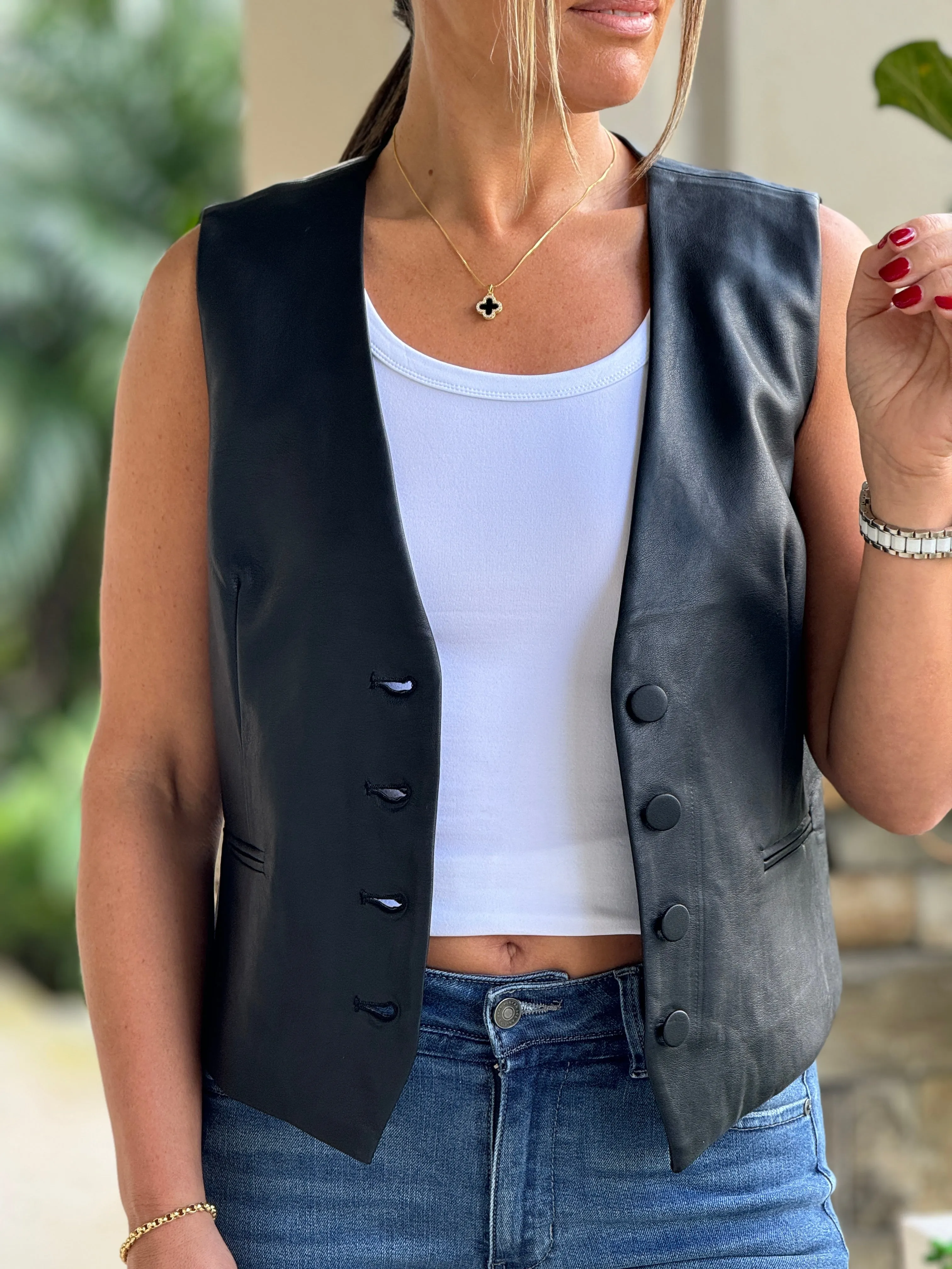 "Abi" Leather Vest