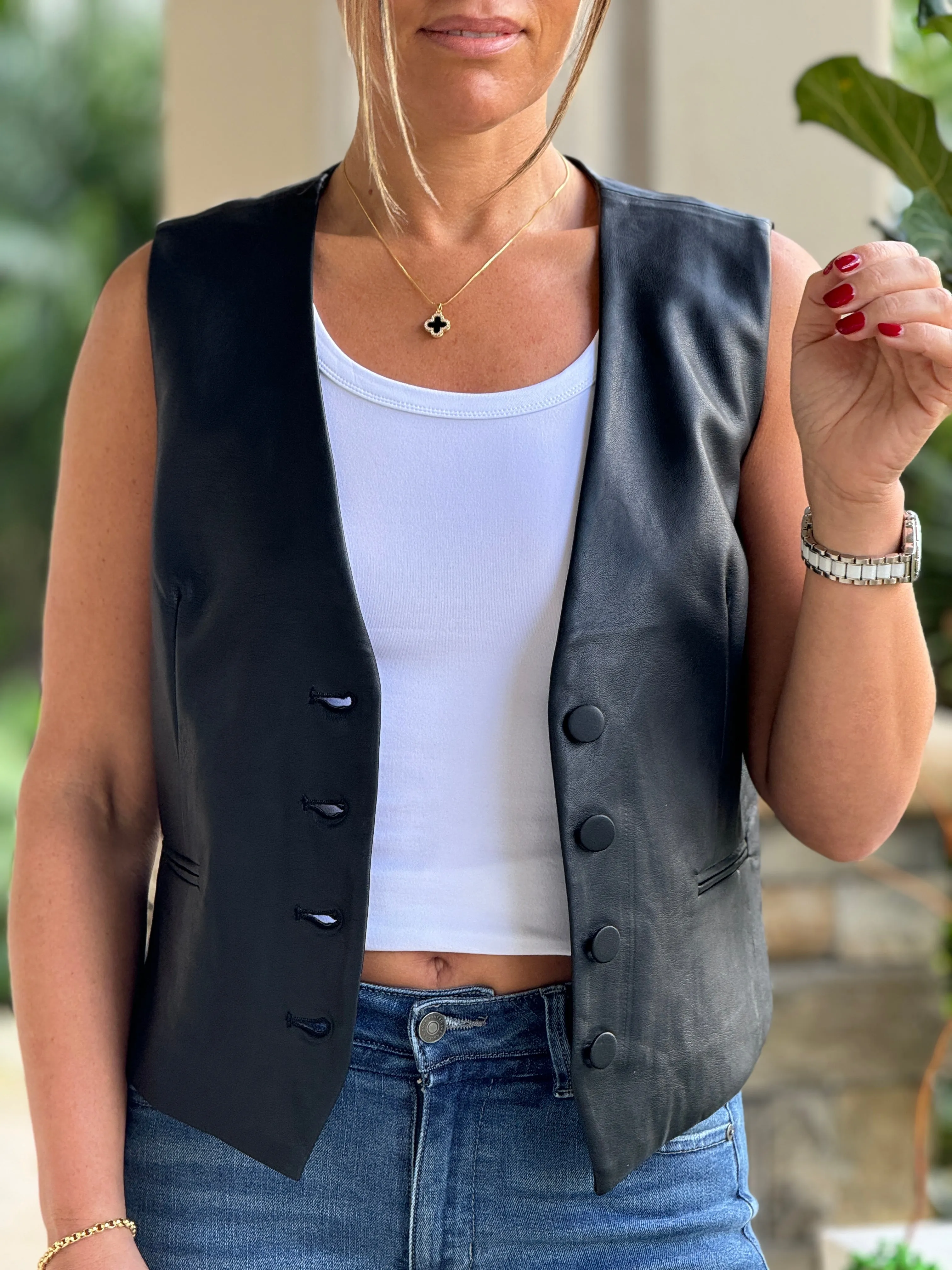 "Abi" Leather Vest