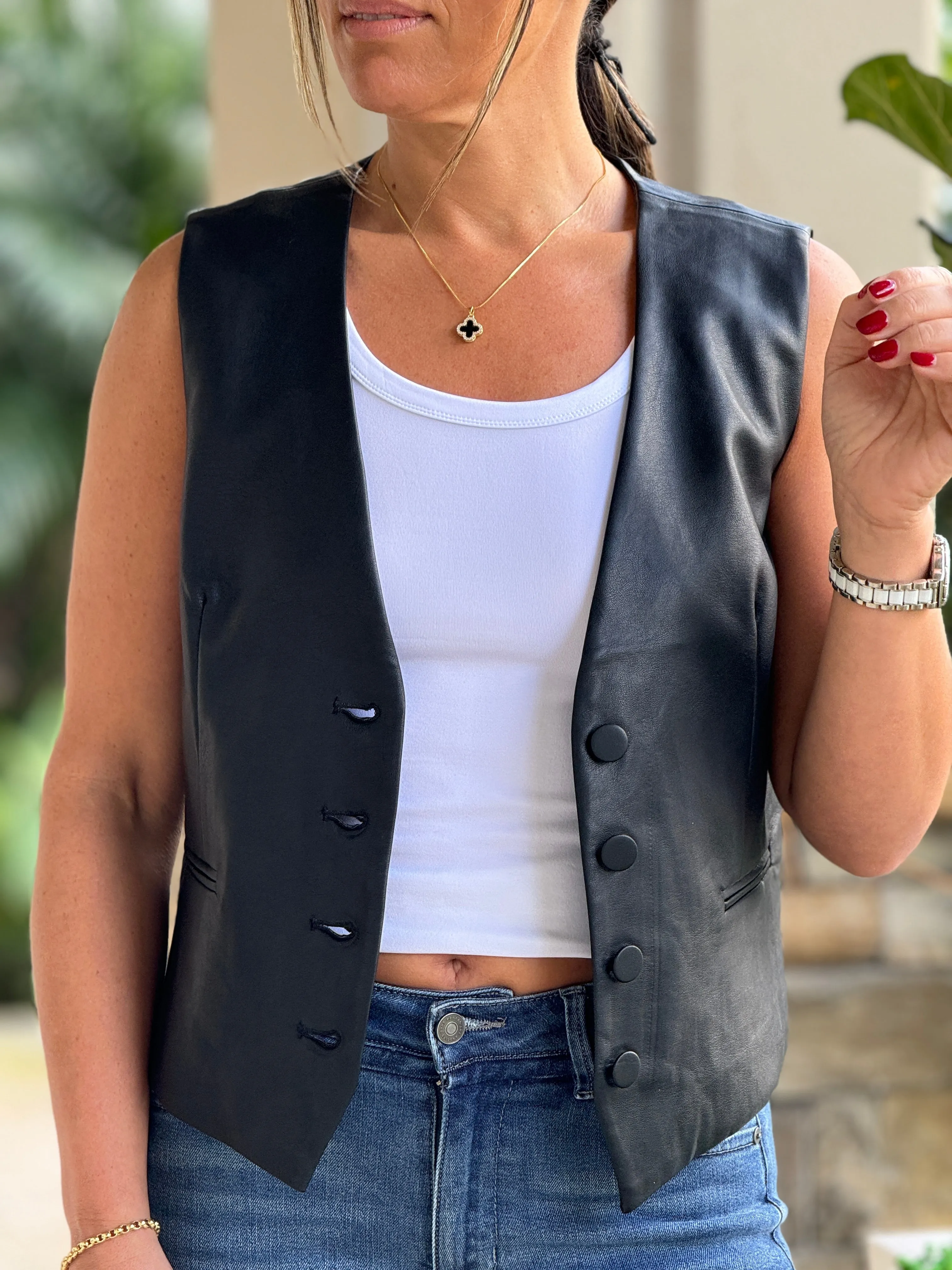 "Abi" Leather Vest