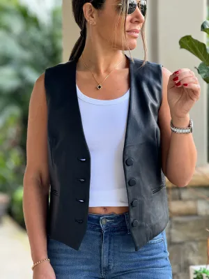"Abi" Leather Vest