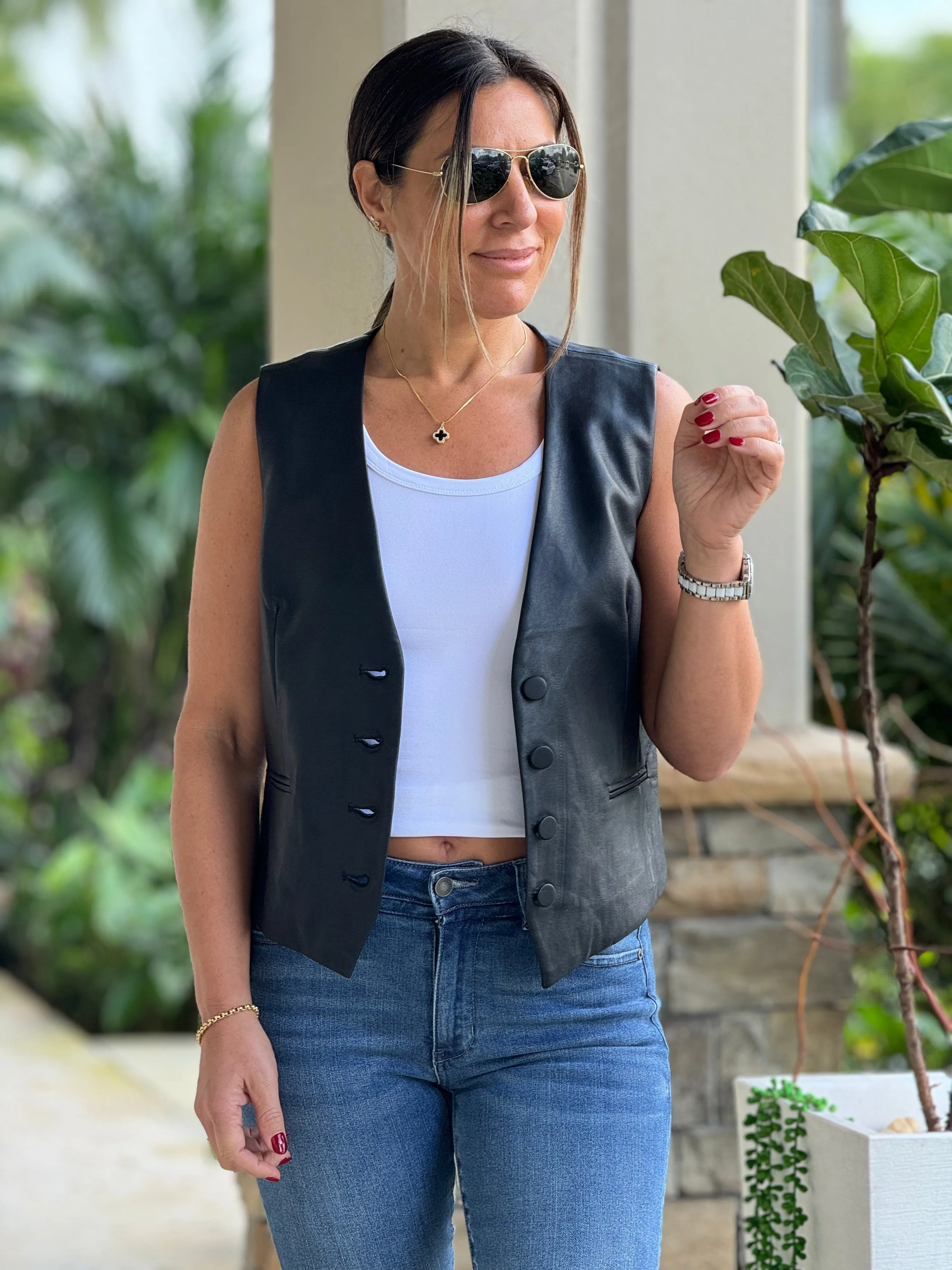 "Abi" Leather Vest