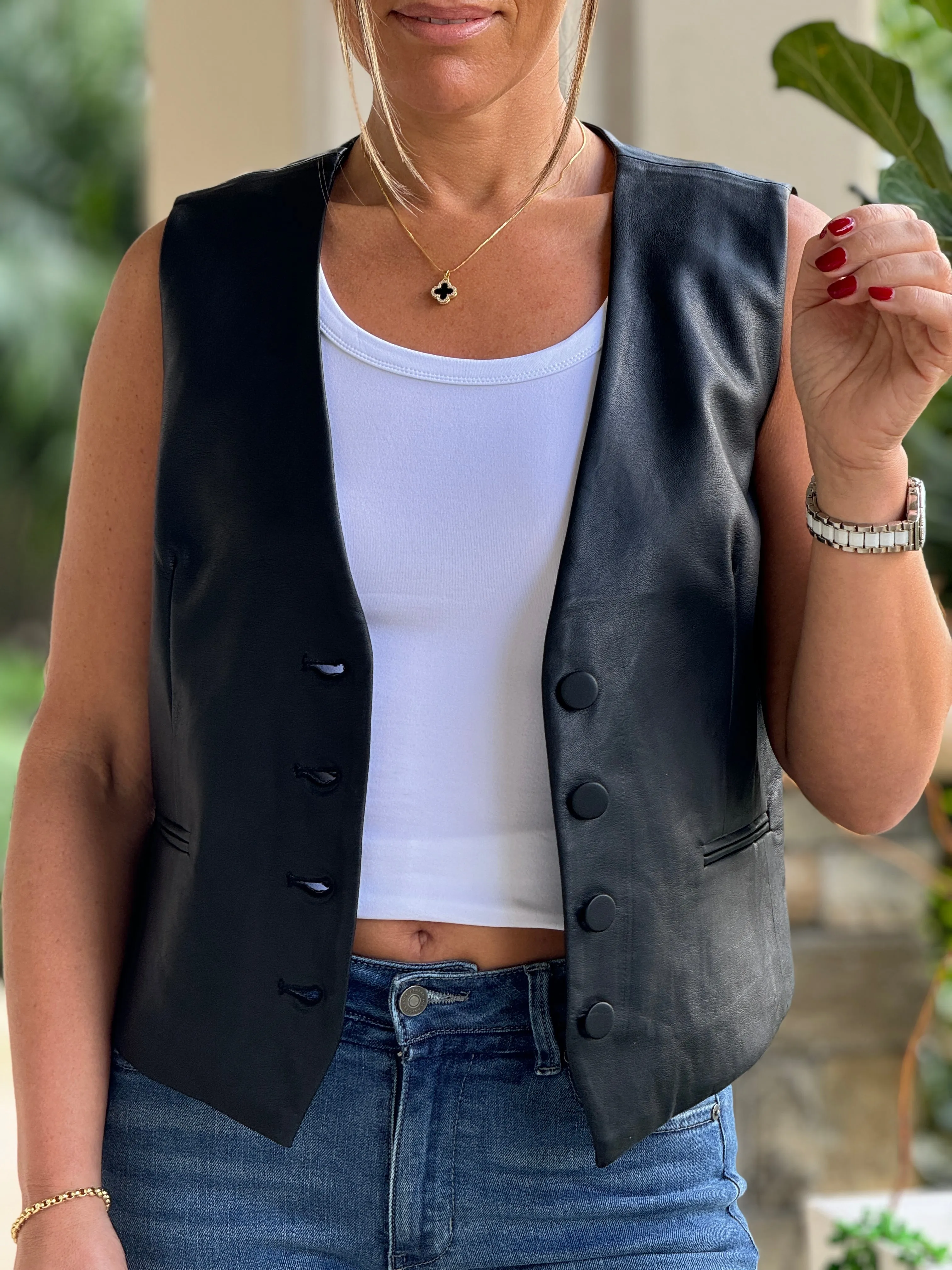 "Abi" Leather Vest