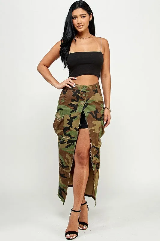 "Camilitary" Maxi Skirt
