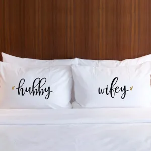 "Hubby, Wifey" Pillow Case Set