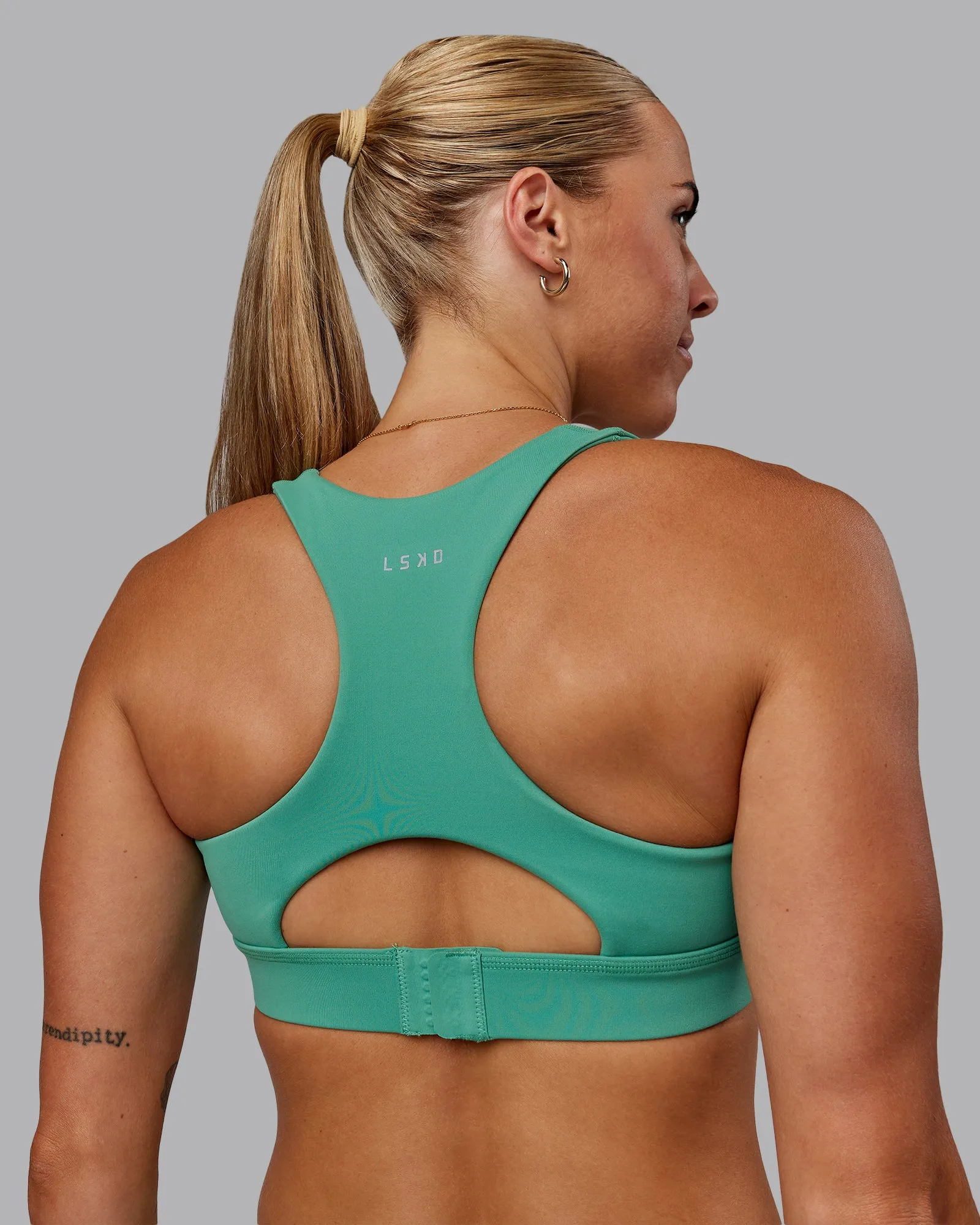 Race Day Sports Bra - Mystic Green