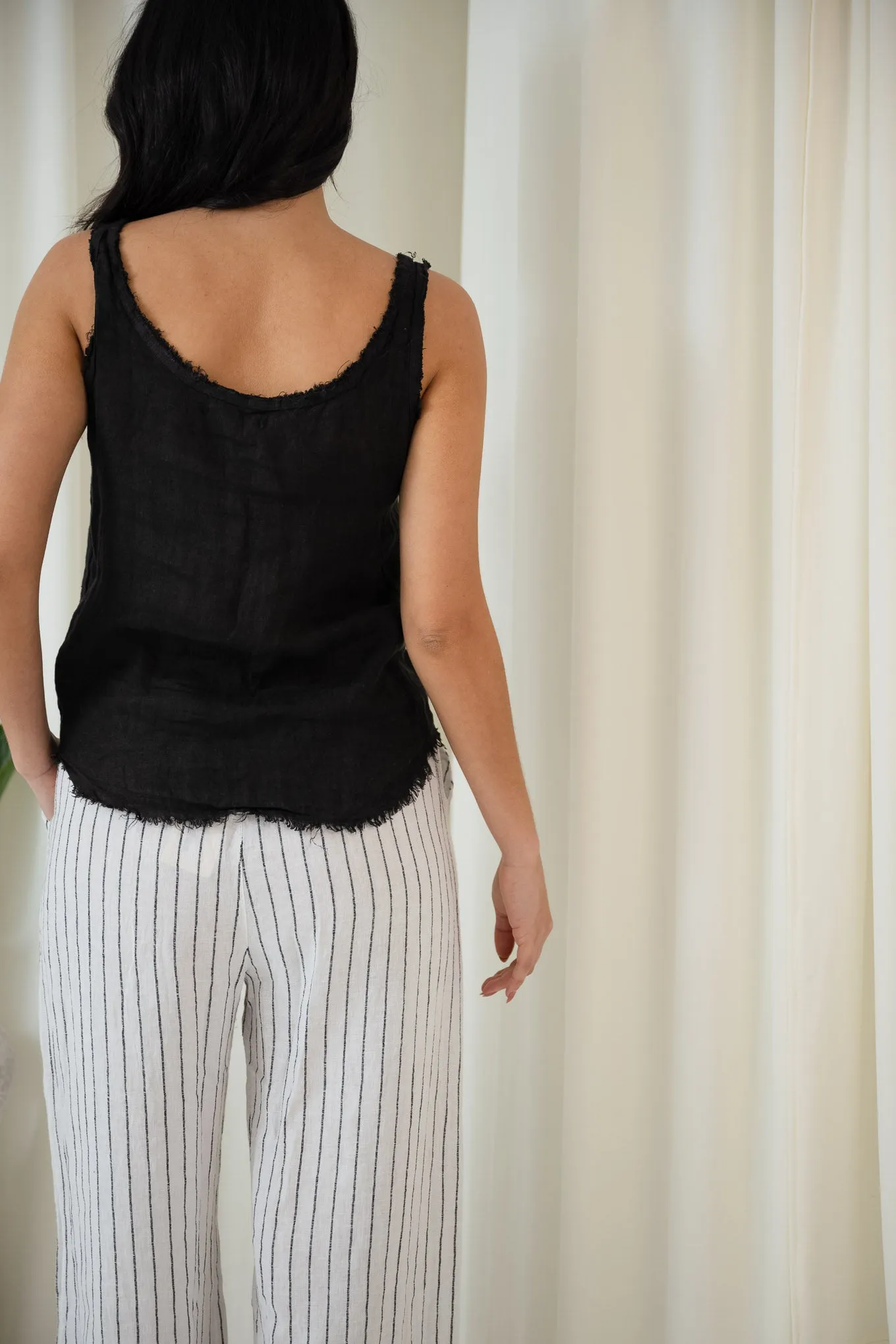 Raw Edge Cami | Black