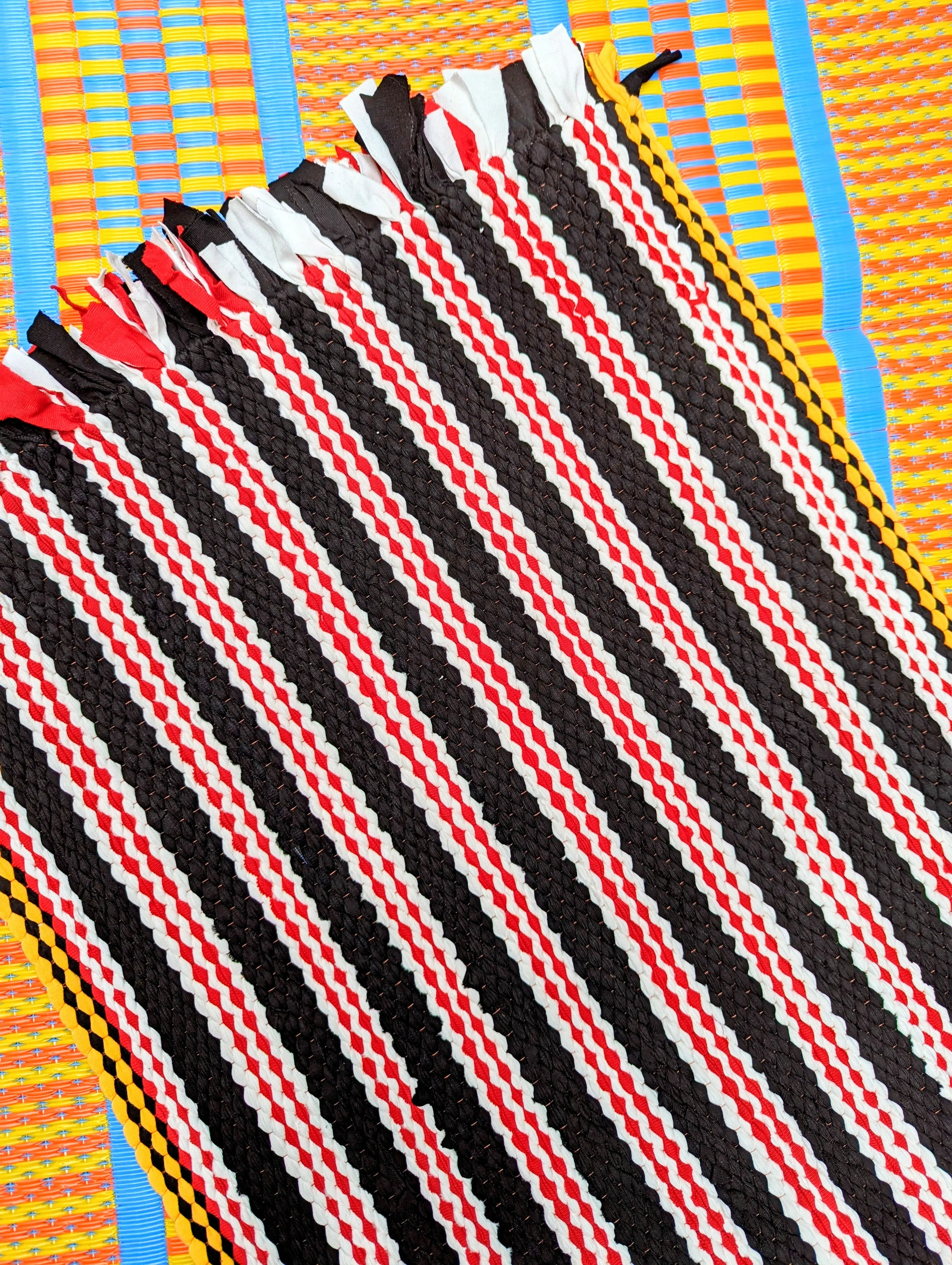 Recycled striped mats