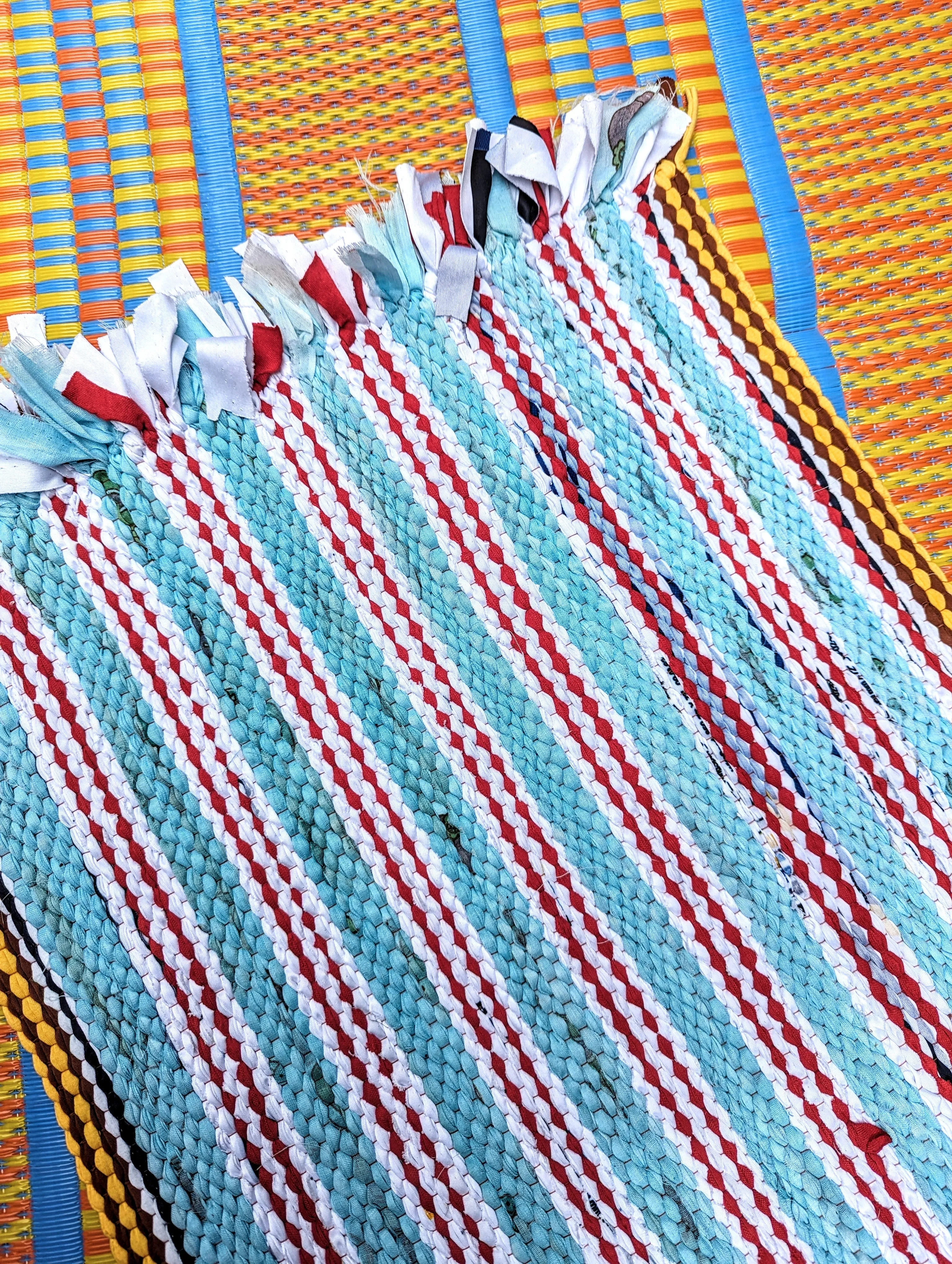 Recycled striped mats