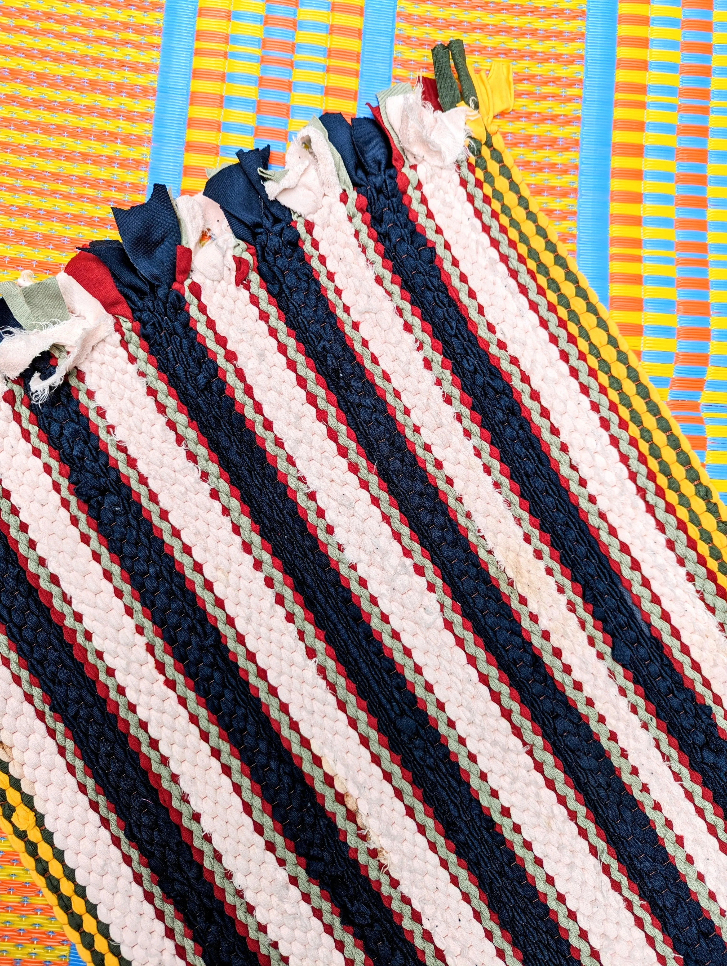 Recycled striped mats
