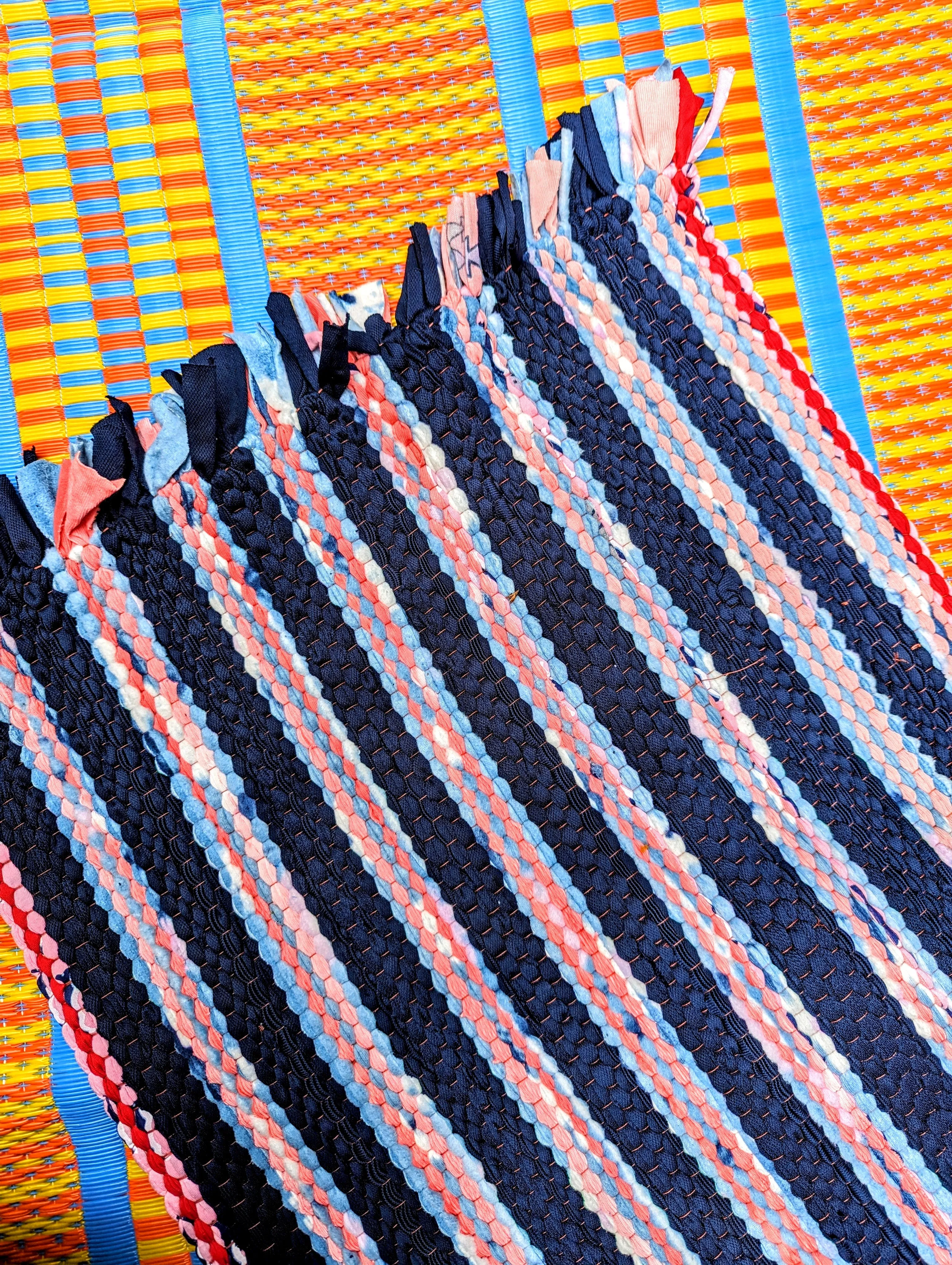 Recycled striped mats