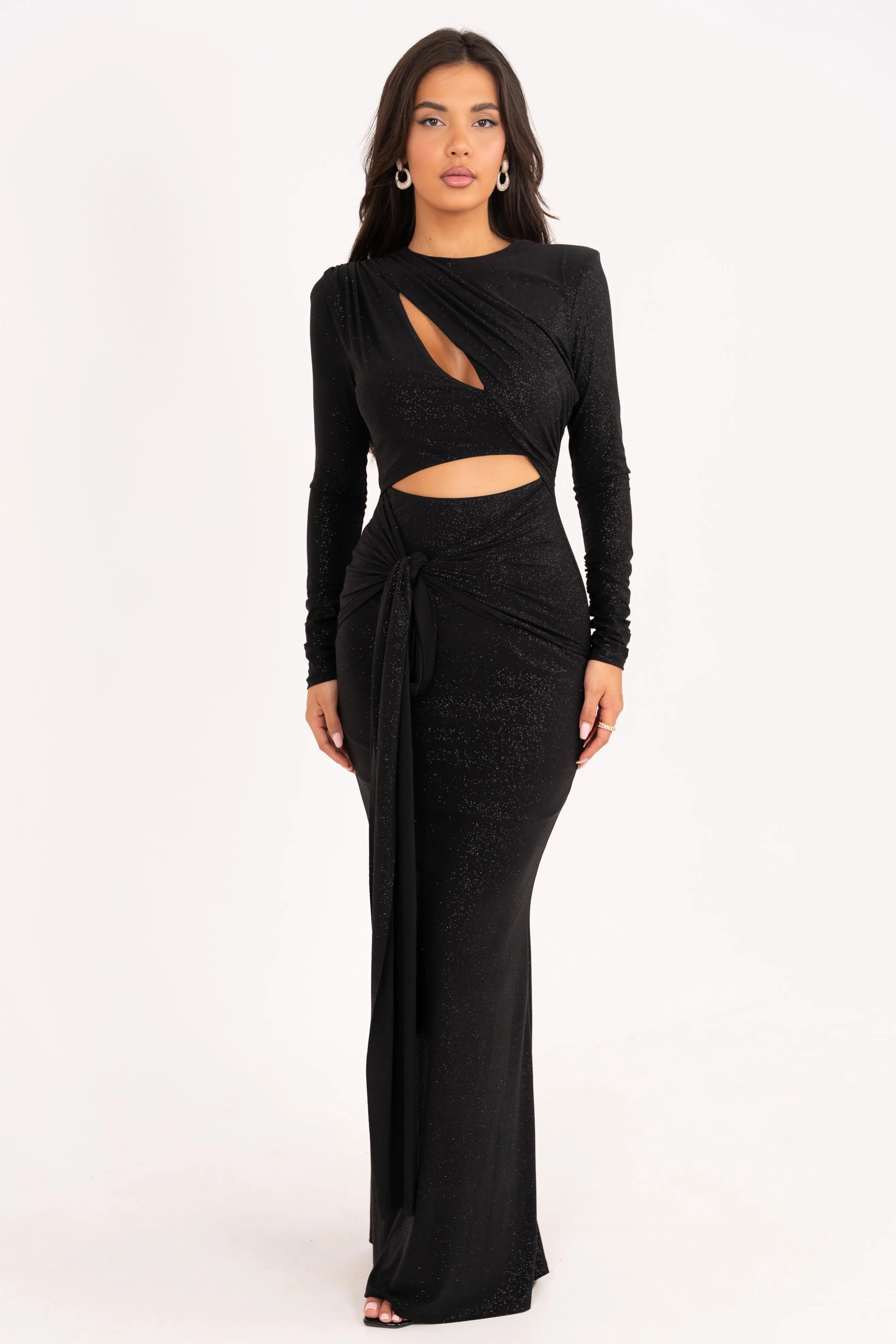 Reyah Black Glitter Dress