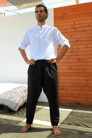 ROOTS Men's Linen Harem Pants, Black
