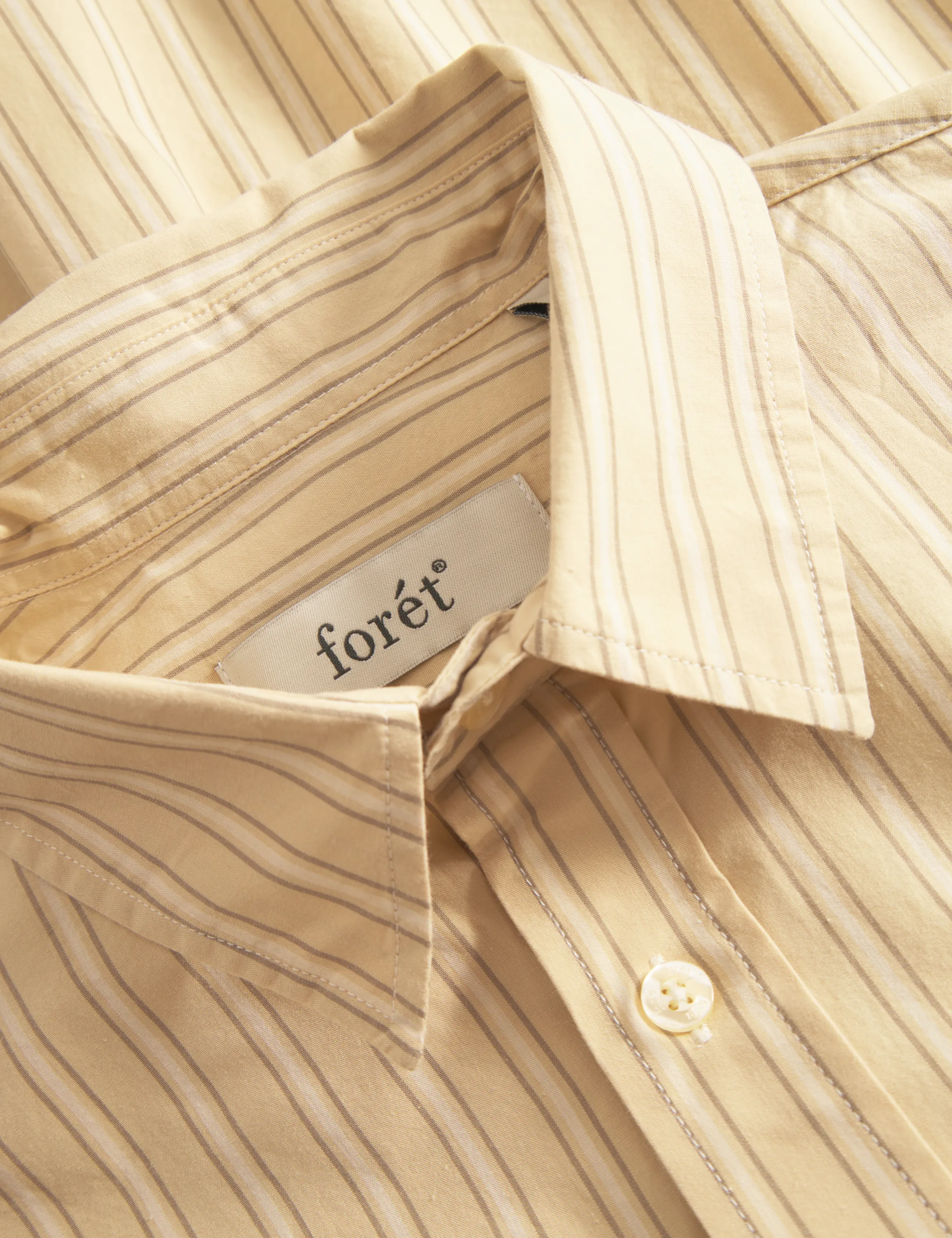 Rose SS Poplin Shirt | Dusty Yellow Stripe