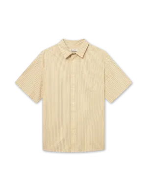 Rose SS Poplin Shirt | Dusty Yellow Stripe