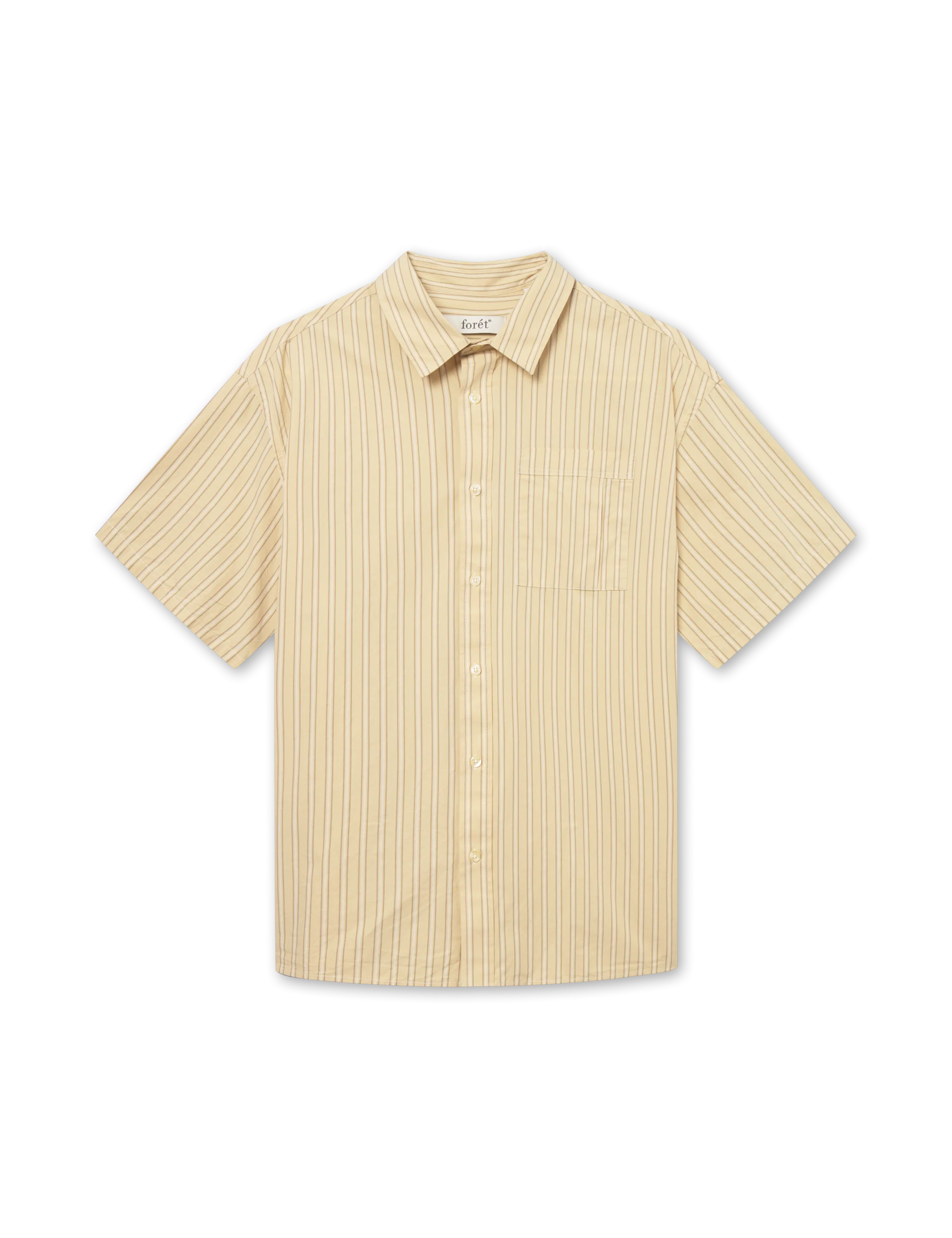 Rose SS Poplin Shirt | Dusty Yellow Stripe