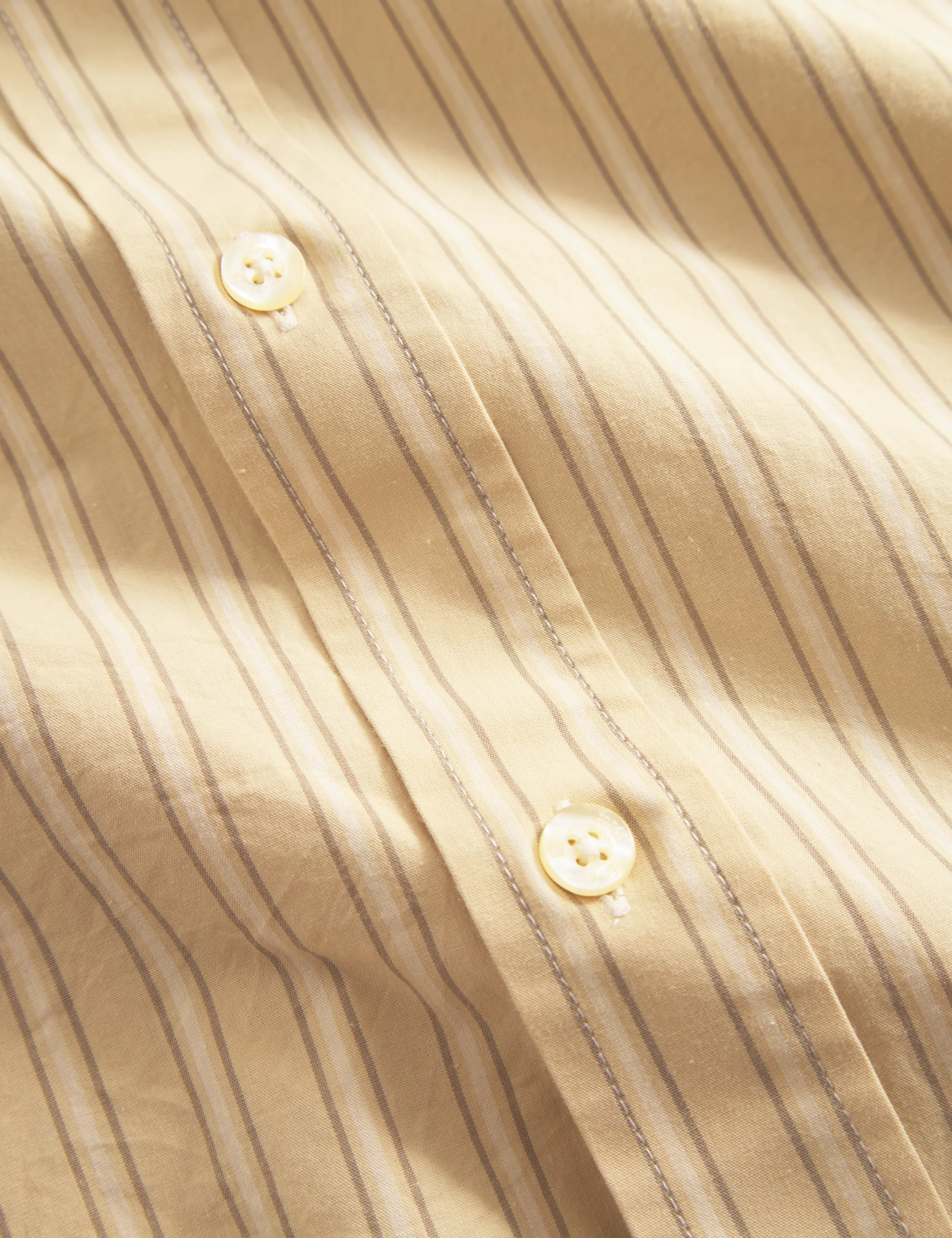 Rose SS Poplin Shirt | Dusty Yellow Stripe