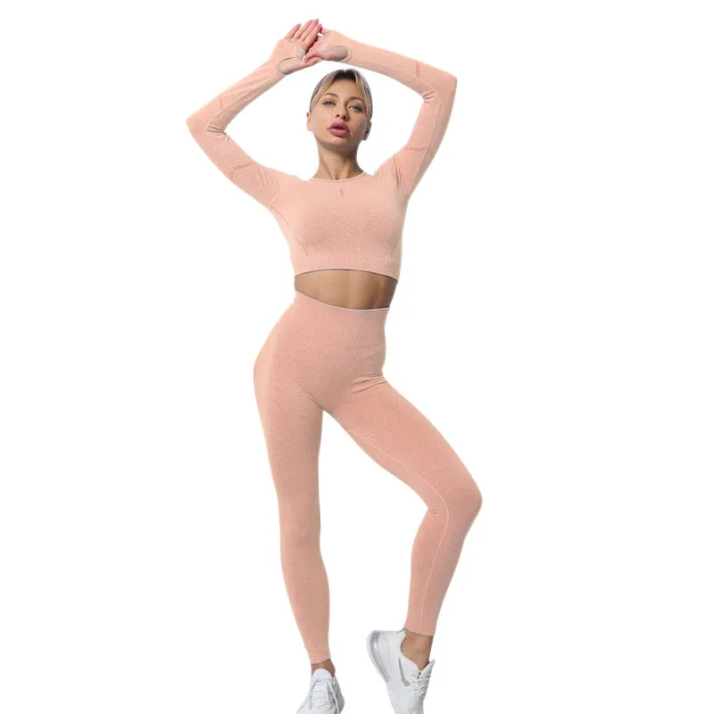 Seamless Breathable Yoga Set Fitness Sports Set ( 2 Piece )